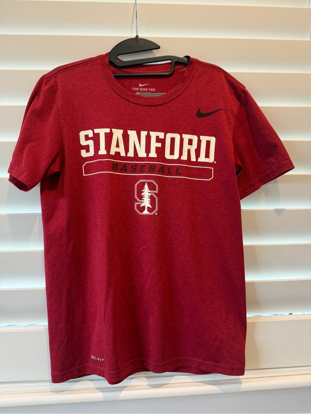 Nike Men's Small Stanford Baseball Tee in Cardinal Red, Dri-fit